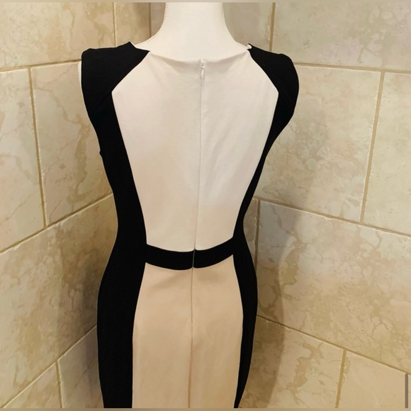 WHBM Sleeveless V-Neck Colorblock Sheath Dress Size 6 - Picture 2 of 9